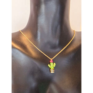 Kate Spade mini cactus pendant gold tone